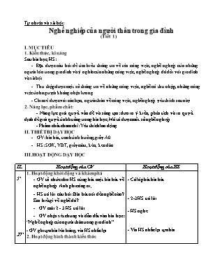 Giáo án Tự nhiên và xã hội Lớp 2 (Chân trời sáng tạo) - Tuần 2 - Bài Nghề nghiệp của người thân trong gia đình